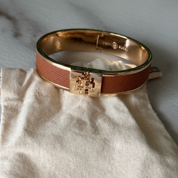 Tory Burch Accessories - Tory Burch Gold and Moose Brown Bracelet New